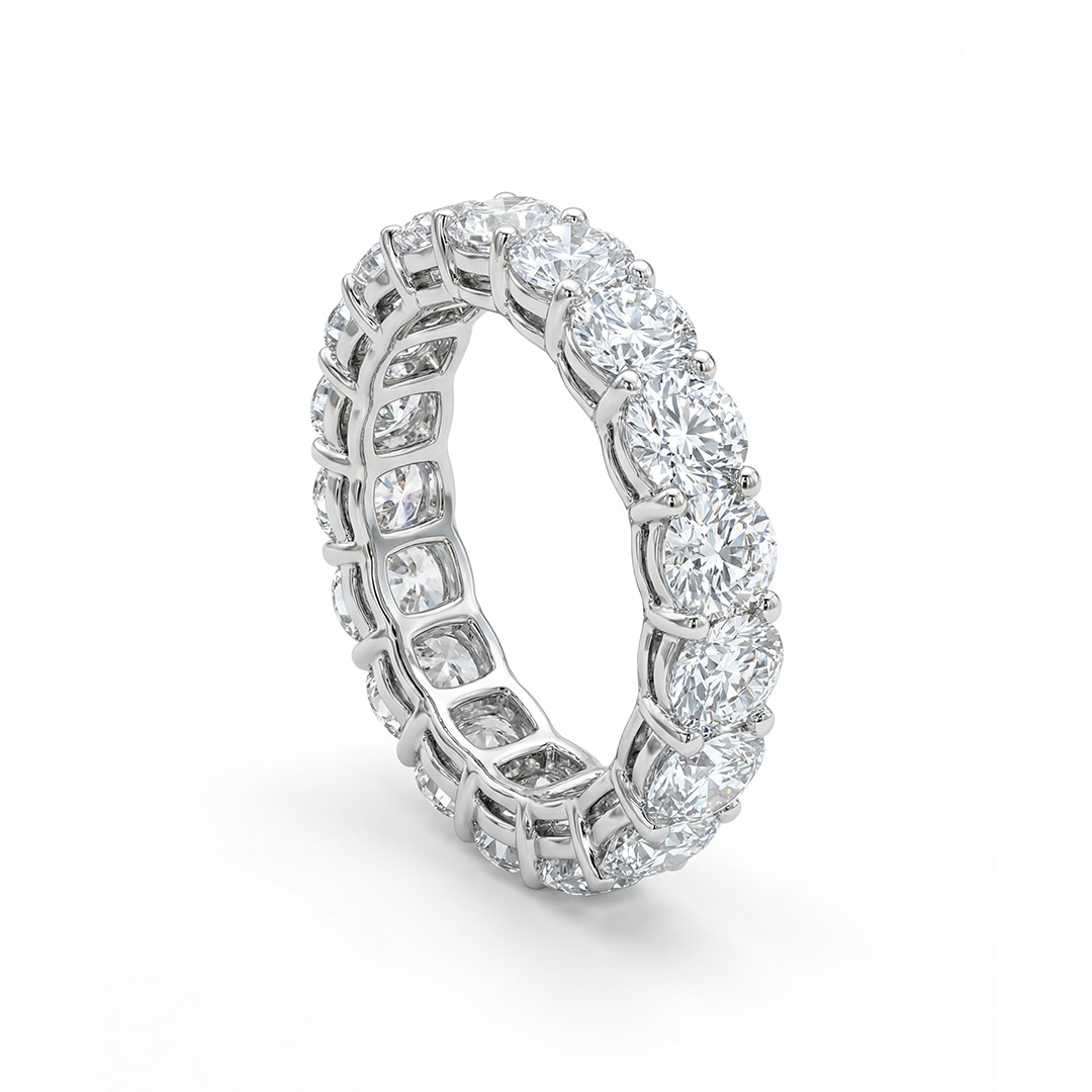 White Gold Oval Diamond Eternity Band